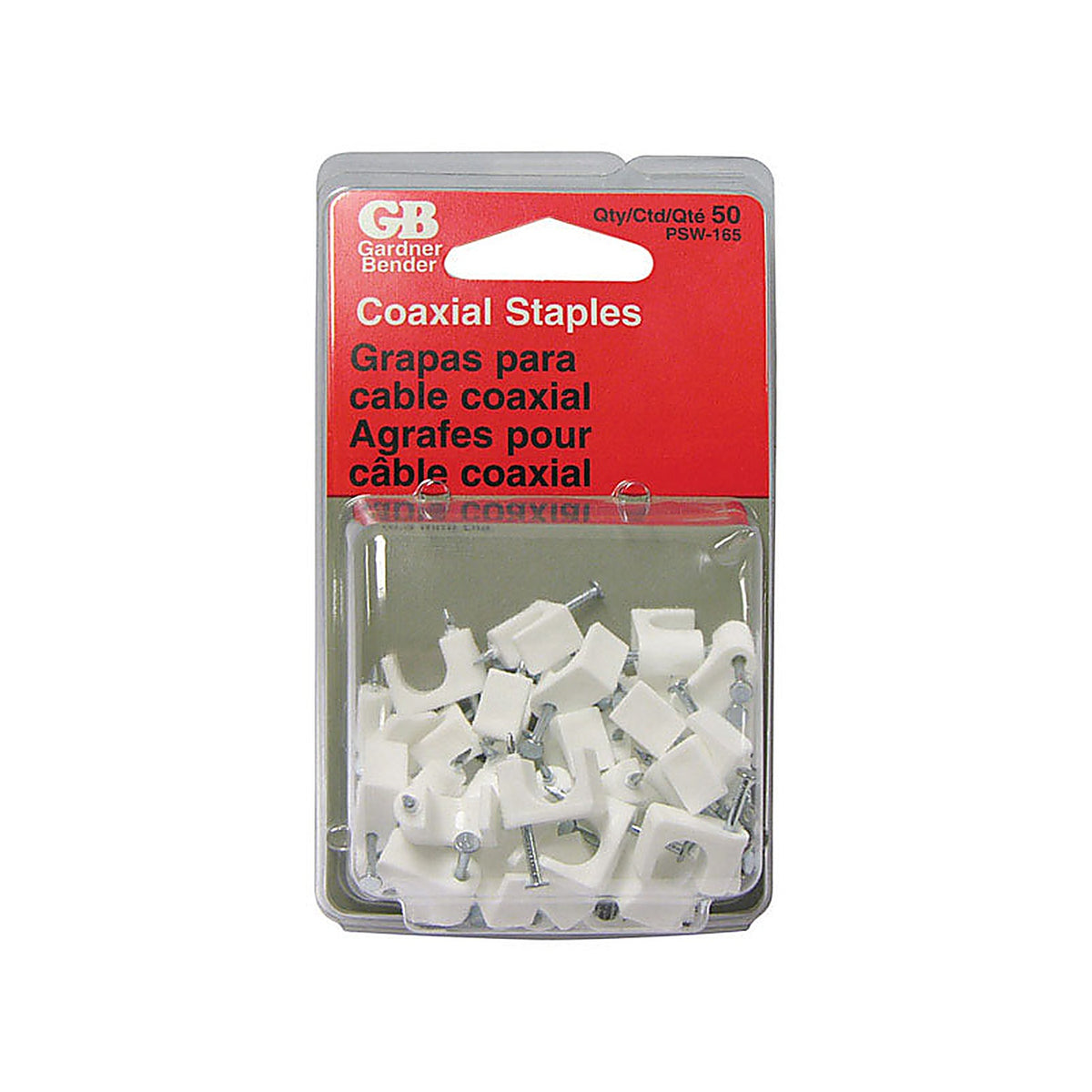 Gardner Bender PSW-165 1/4 in. W Plastic Insulated Coaxial Staple 50/Pack