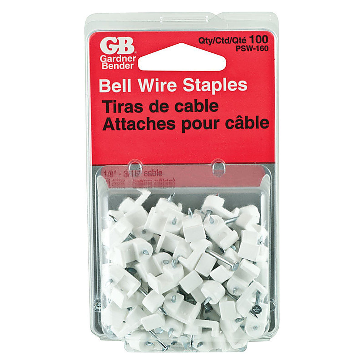 Gardner Bender PSW-160 3/16 in. W Plastic Insulated Wire Staple 100/Pack