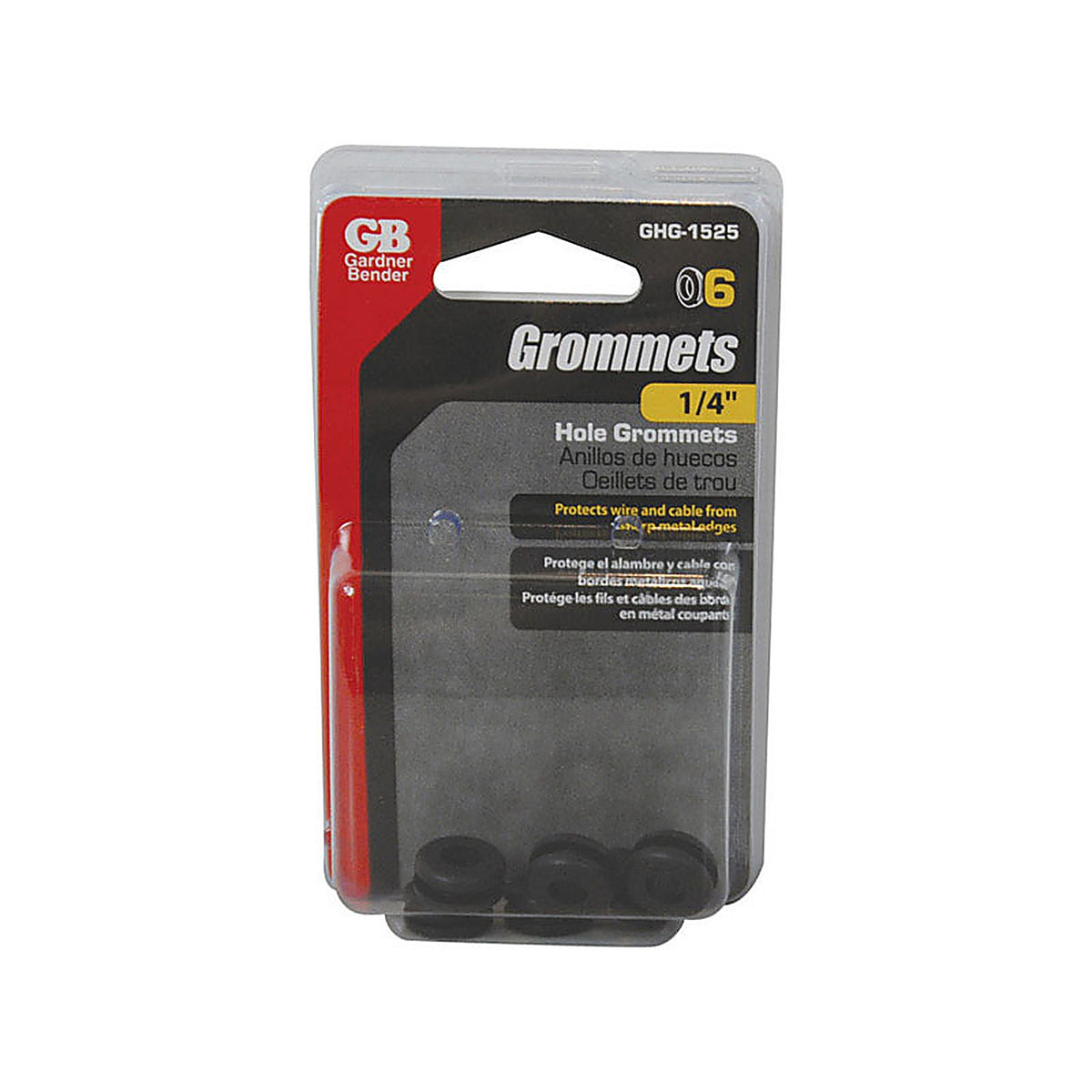 Gardner Bender GHG-1525 1/4 in. Dia. Flexible Vinyl Grommets 6/Pack