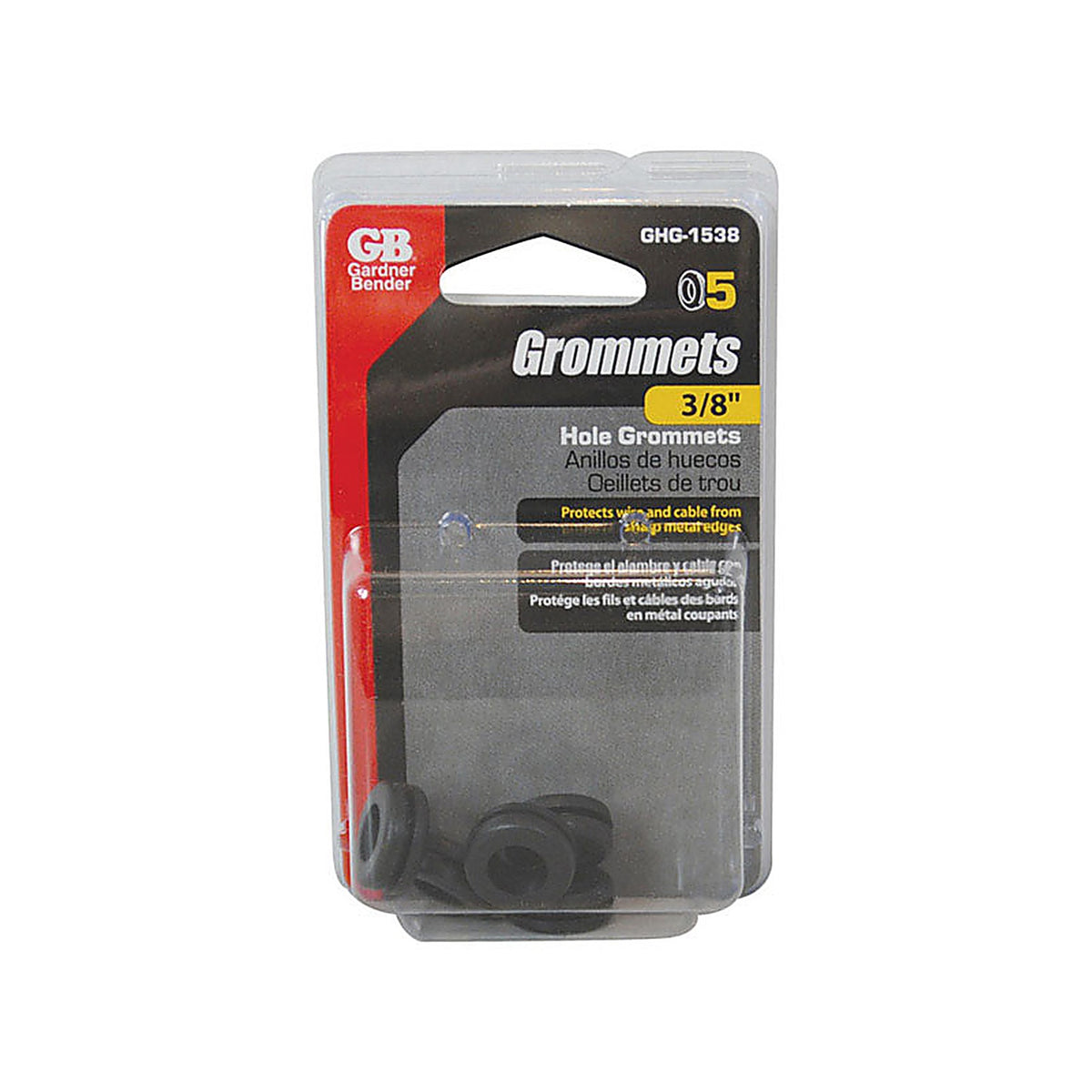 Gardner Bender GHG-1538 3/8 in. Dia. Flexible Vinyl Grommets 5/Pack