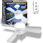 Bell & Howell - 8563 - 15 In. Matte White LED Indoor Socket Fanlight