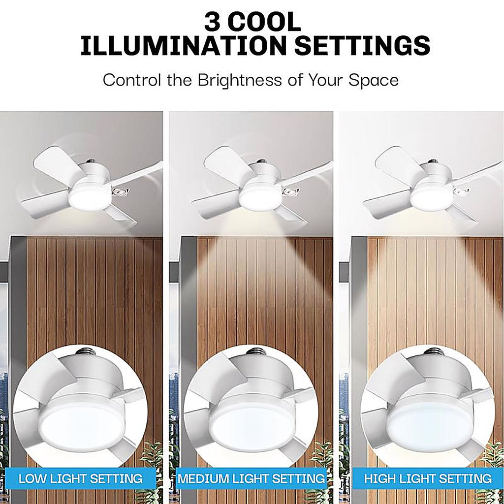 Bell & Howell - 8563 - 15 In. Matte White LED Indoor Socket Fanlight