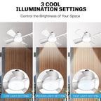 Bell & Howell - 8563 - 15 In. Matte White LED Indoor Socket Fanlight
