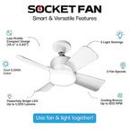 Bell & Howell - 8563 - 15 In. Matte White LED Indoor Socket Fanlight