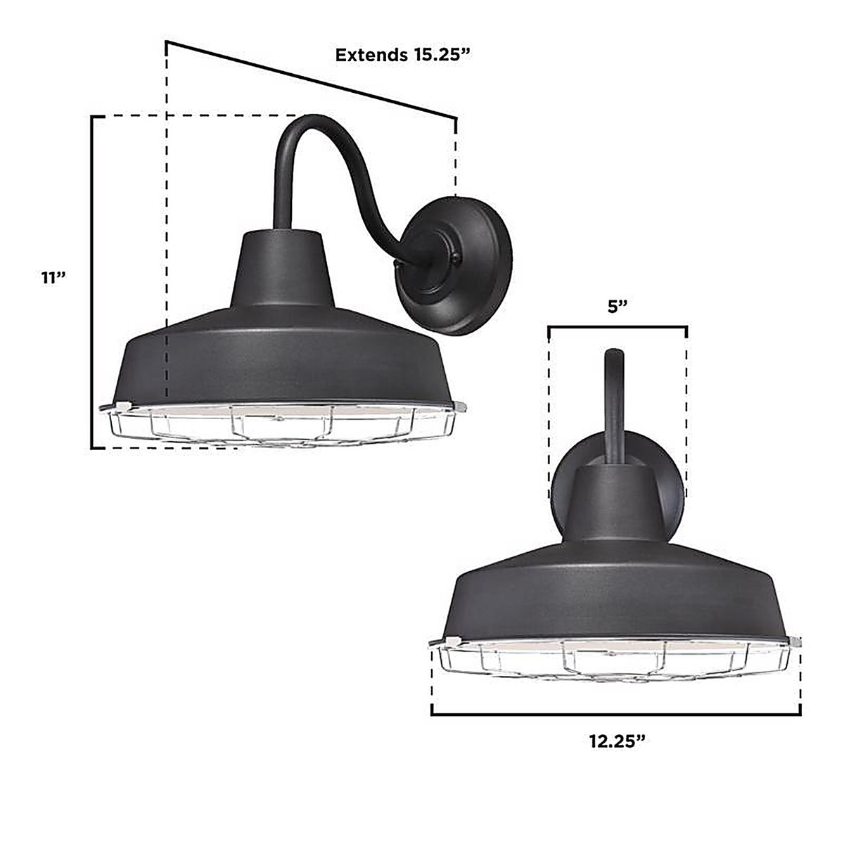 Westinghouse - 6131300 - Academy 1-Light Textured Black Wall Sconce