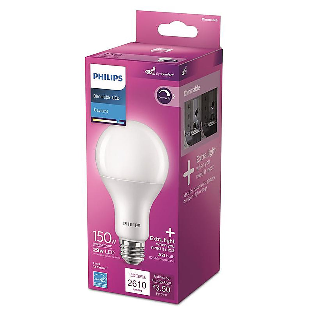 Philips - 571505 - A21 E26 (Medium) LED Bulb Daylight 150 Watt Equivalence 1 Pack