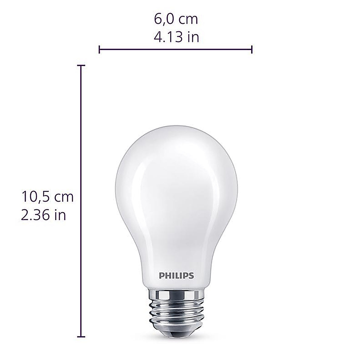 Philips - 576116 - Ultra Definition A19 E26 (Medium) LED Bulb Soft White 60 Watt Equivalence 4 Pack