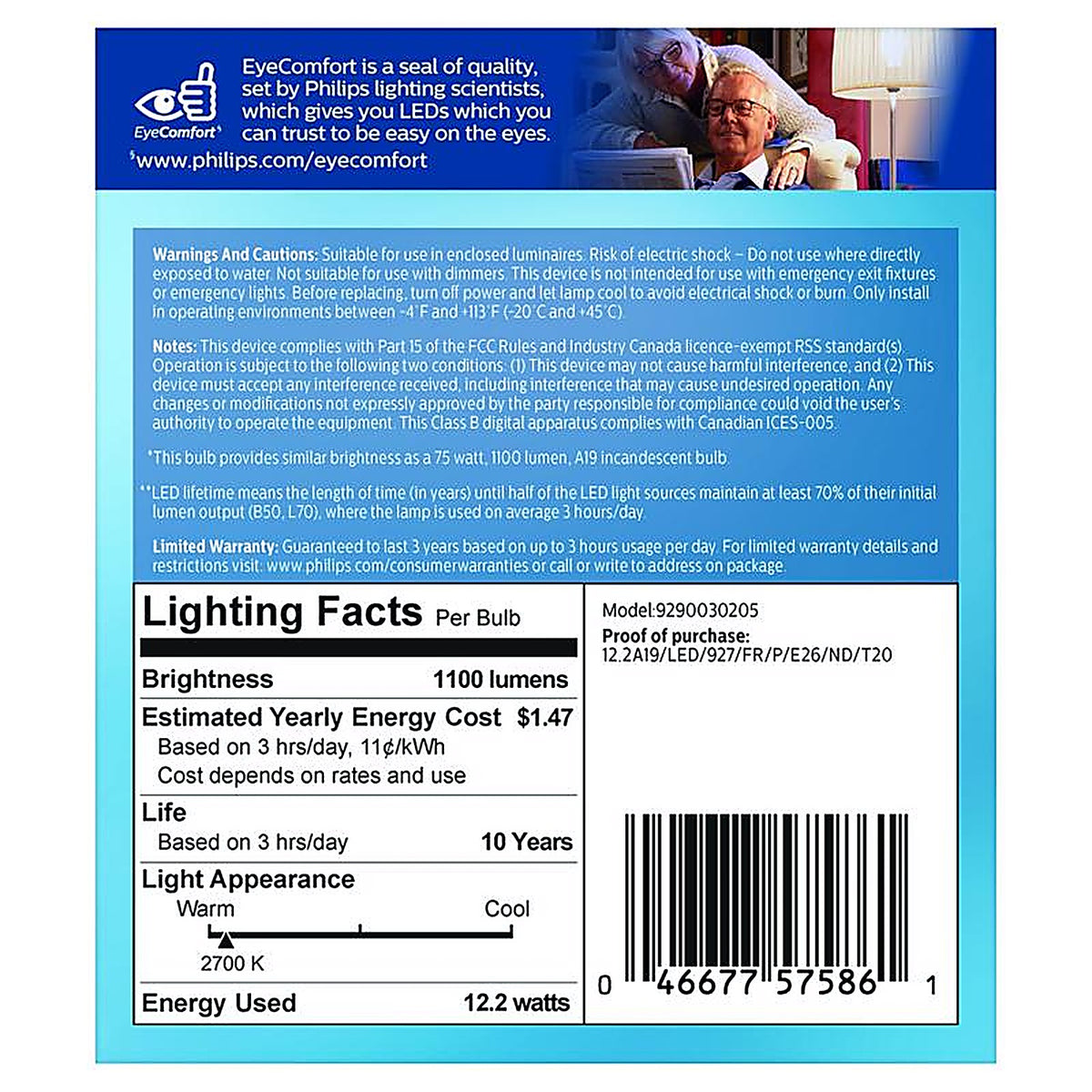 Philips - 575860 - A19 E26 (Medium) LED Bulb Soft White 75 Watt Equivalence 2 Pack