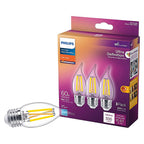 Philips - 566695 - Ba11 E26 (Medium) LED Bulb Soft White 60 Watt Equivalence 3 Pack