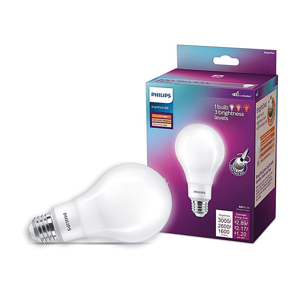 Philips - 576363 - A21 E26 (Medium) LED Bulb Soft White 100 Watt Equivalence 1 Pack