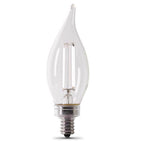Feit - BPCFC40950WFIL2 - White Ba10 E12 (Candelabra) Filament LED Bulb Daylight 40 Watt Equivalence 2 Pack