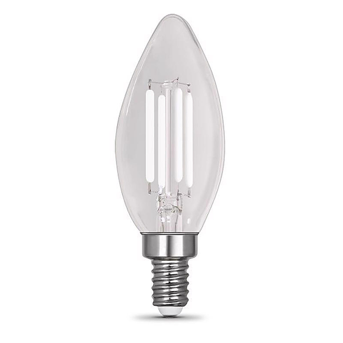 Feit - BPCTC100950WFL2 - White B10 E12 (Candelabra) Filament LED Bulb Daylight 100 Watt Equivalence 2 Pack