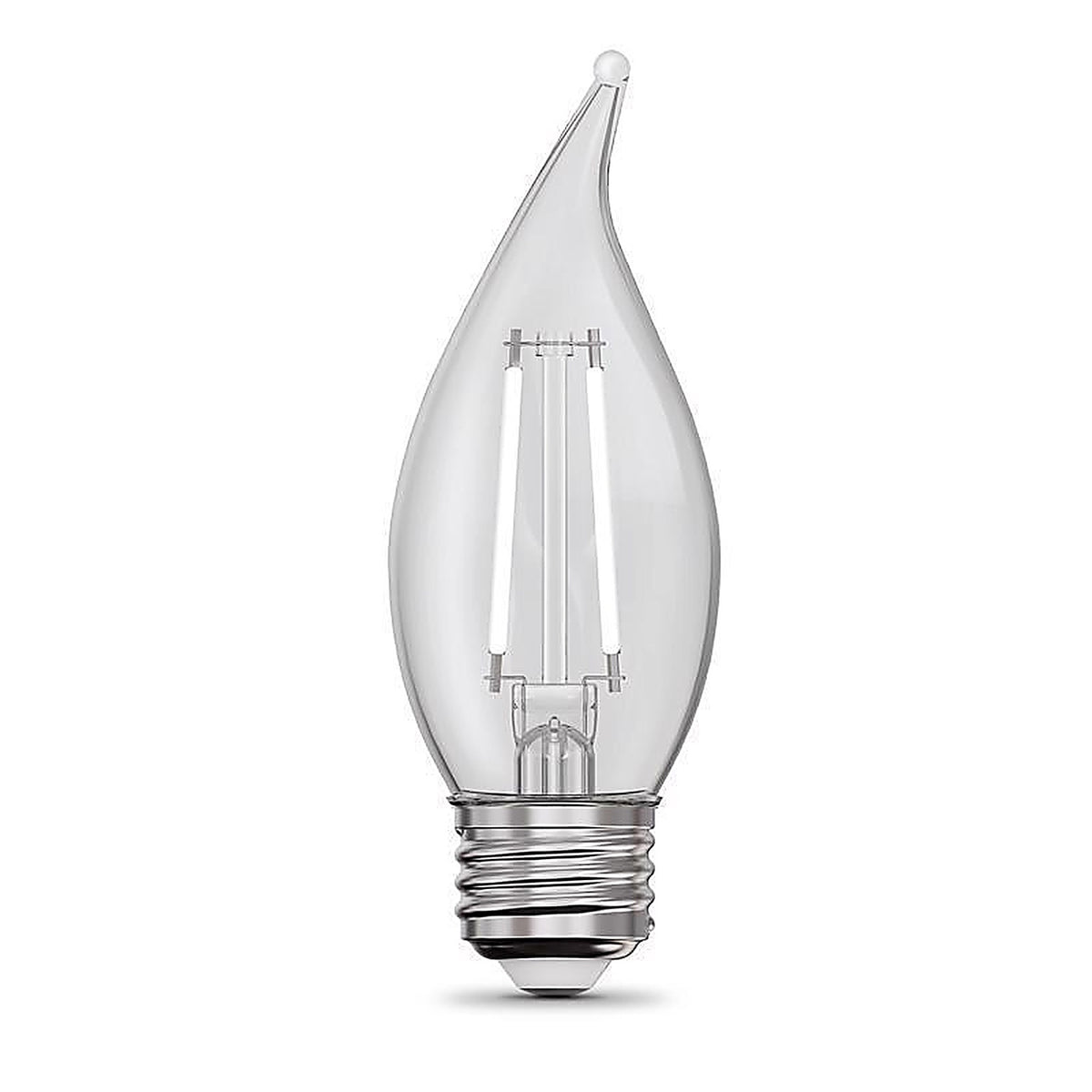 Feit - BPEFC60927WFIL2 - White Ba10 E26 (Medium) Filament LED Bulb Soft White 60 Watt Equivalence 2 Pack