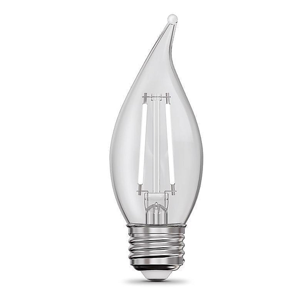 Feit - BPEFC60950WFIL2 - White Ba10 E26 (Medium) Filament LED Bulb Daylight 60 Watt Equivalence 2 Pack