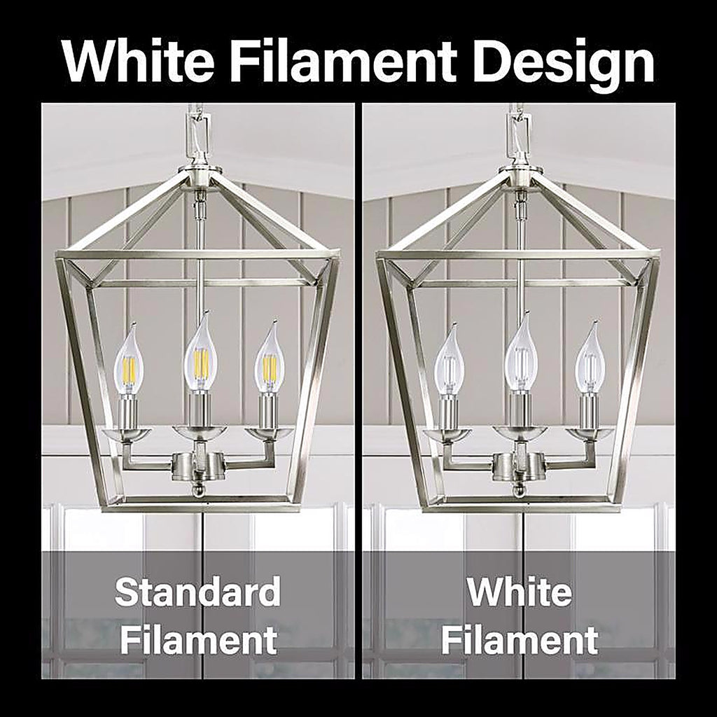 Feit - BPEFC60950WFIL2 - White Ba10 E26 (Medium) Filament LED Bulb Daylight 60 Watt Equivalence 2 Pack