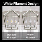 Feit - BPEFC60950WFIL2 - White Ba10 E26 (Medium) Filament LED Bulb Daylight 60 Watt Equivalence 2 Pack