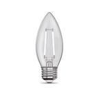 Feit - BPETC40927WFIL2 - White B10 E26 (Medium) Filament LED Bulb Soft White 40 Watt Equivalence 2 Pack