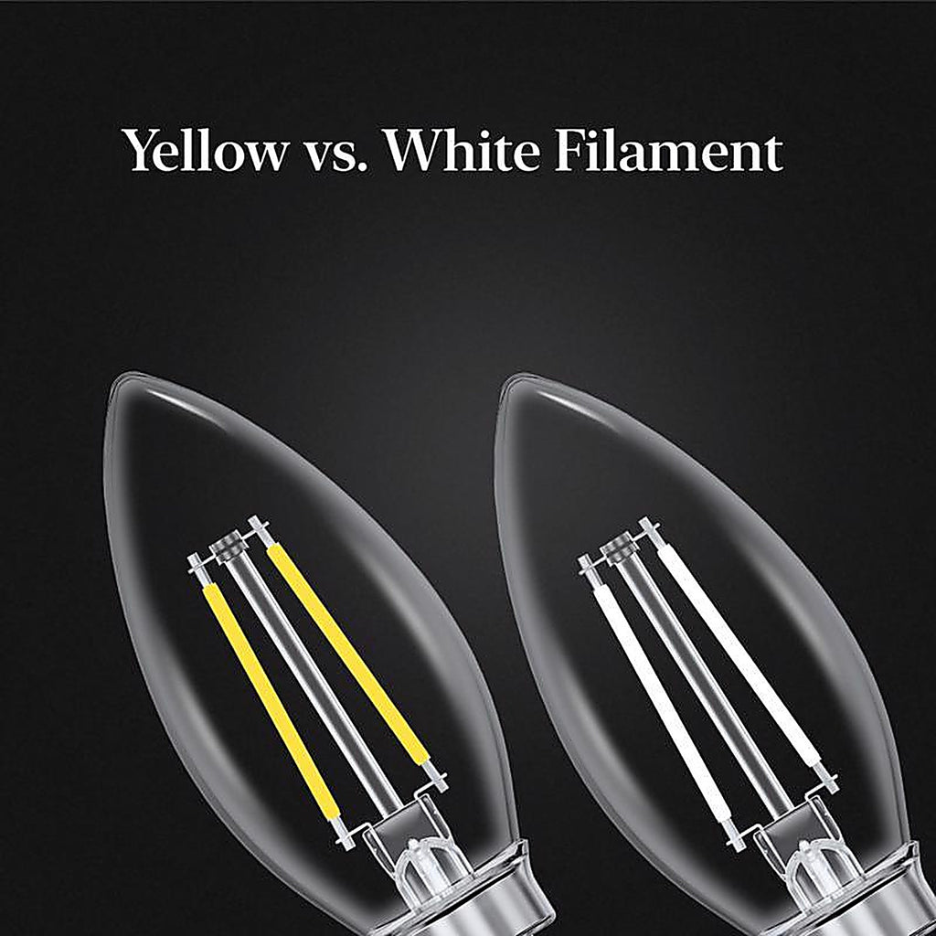 Feit - BPETC60950WFIL2 - White B10 E26 (Medium) Filament LED Bulb Daylight 60 Watt Equivalence 2 Pack