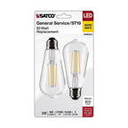 Satco - S21870 - St19 E26 (Medium) Filament LED Bulb Warm White 60 Watt Equivalence 2 Pack