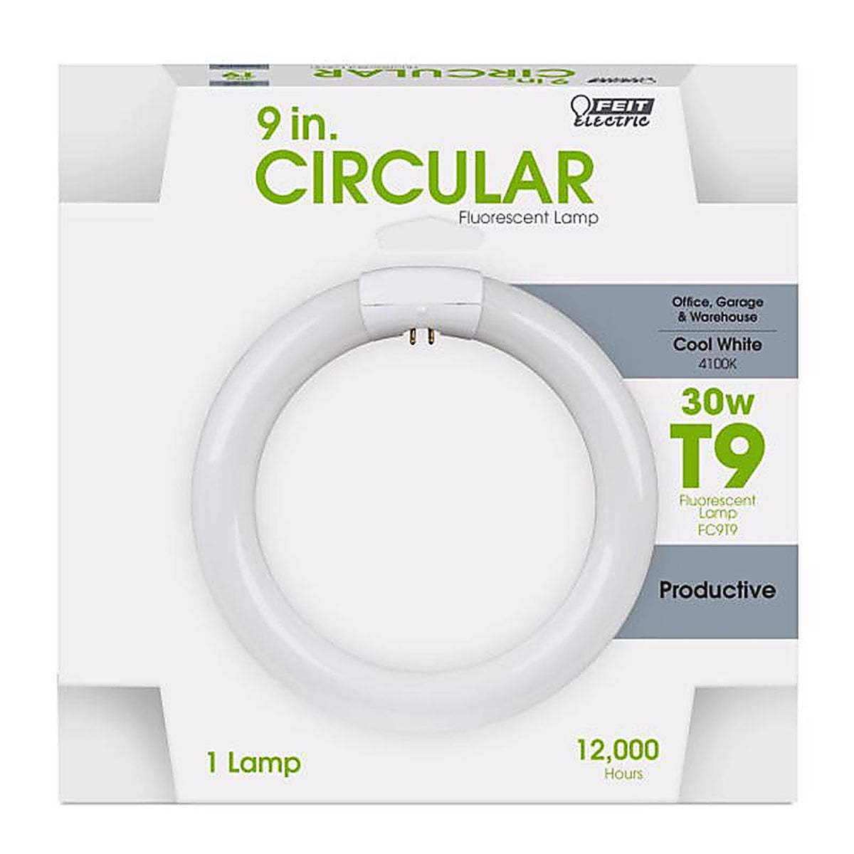 Feit - FC30/CW - 30 W T9 8.8 In. D X 8.6 In. L Circline Fluorescent Bulb Cool White Tubular 4100 K 1 Pack