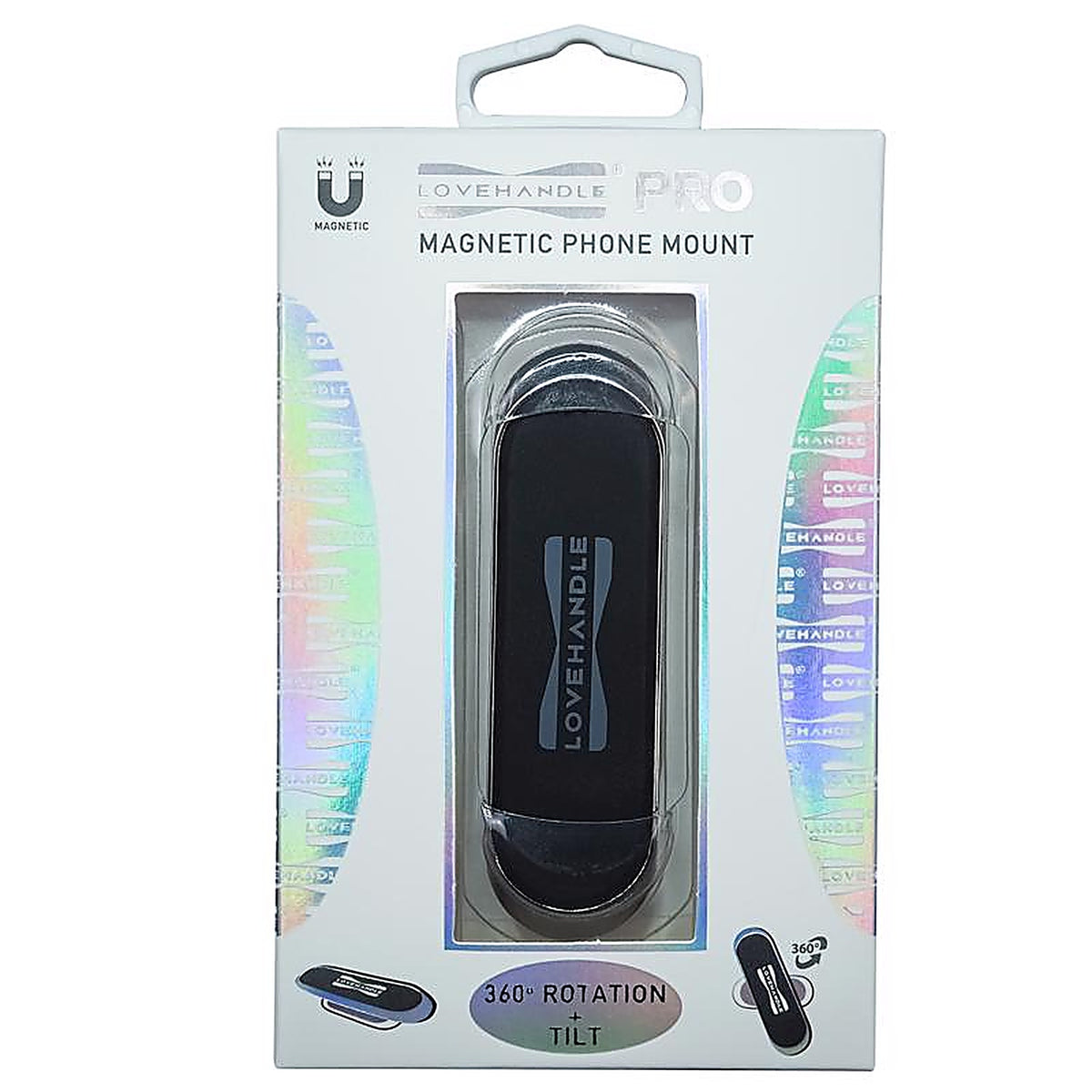 LoveHandle - P-MOUNT - Black/Silver Magnetic Cell Phone Car Mount for All Mobile Devices