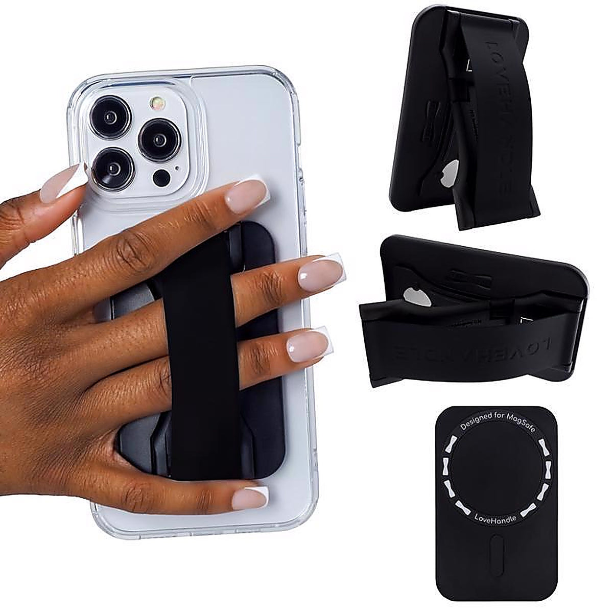 LoveHandle - P-1090-01-MS - Magsafe Black Magnetic Stand Phone Grip for All Smartphones