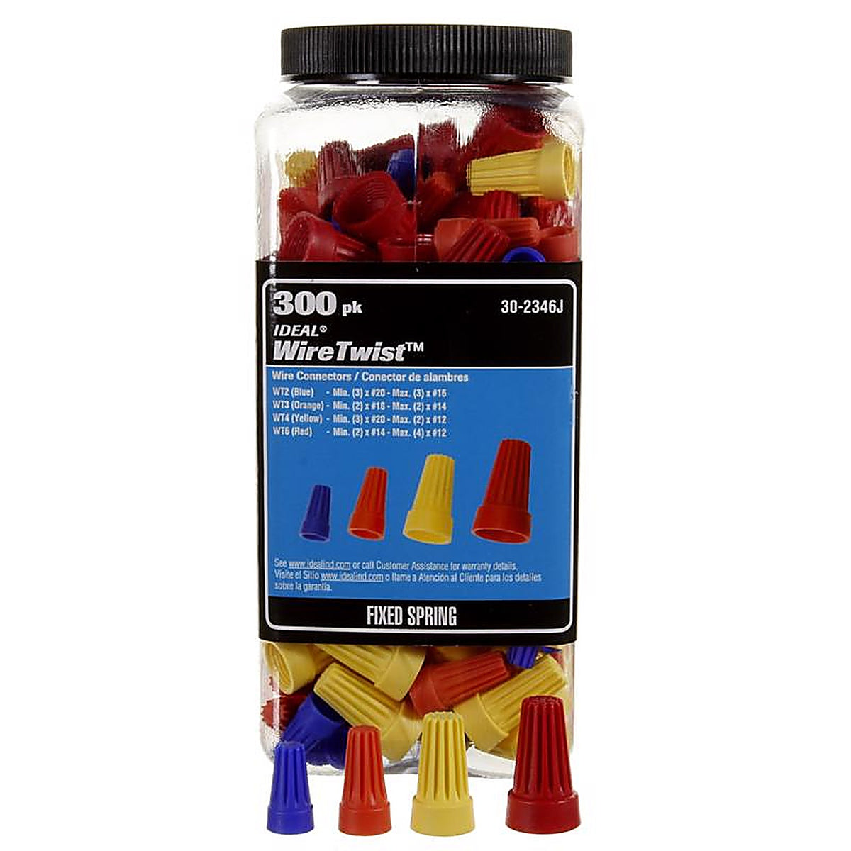 Ideal Industries - 30-2346J - Wiretwist Wire Connectors Assorted 300 Pack