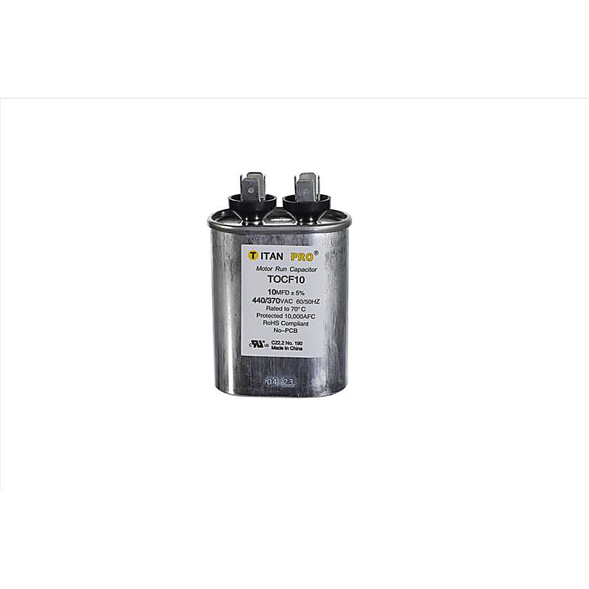 Titan Pro - TOCF10 - 10 MFD 440 V Oval Run Capacitor