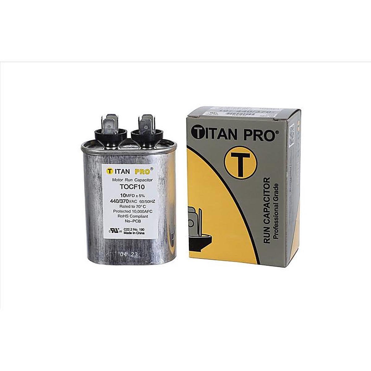 Titan Pro - TOCF10 - 10 MFD 440 V Oval Run Capacitor