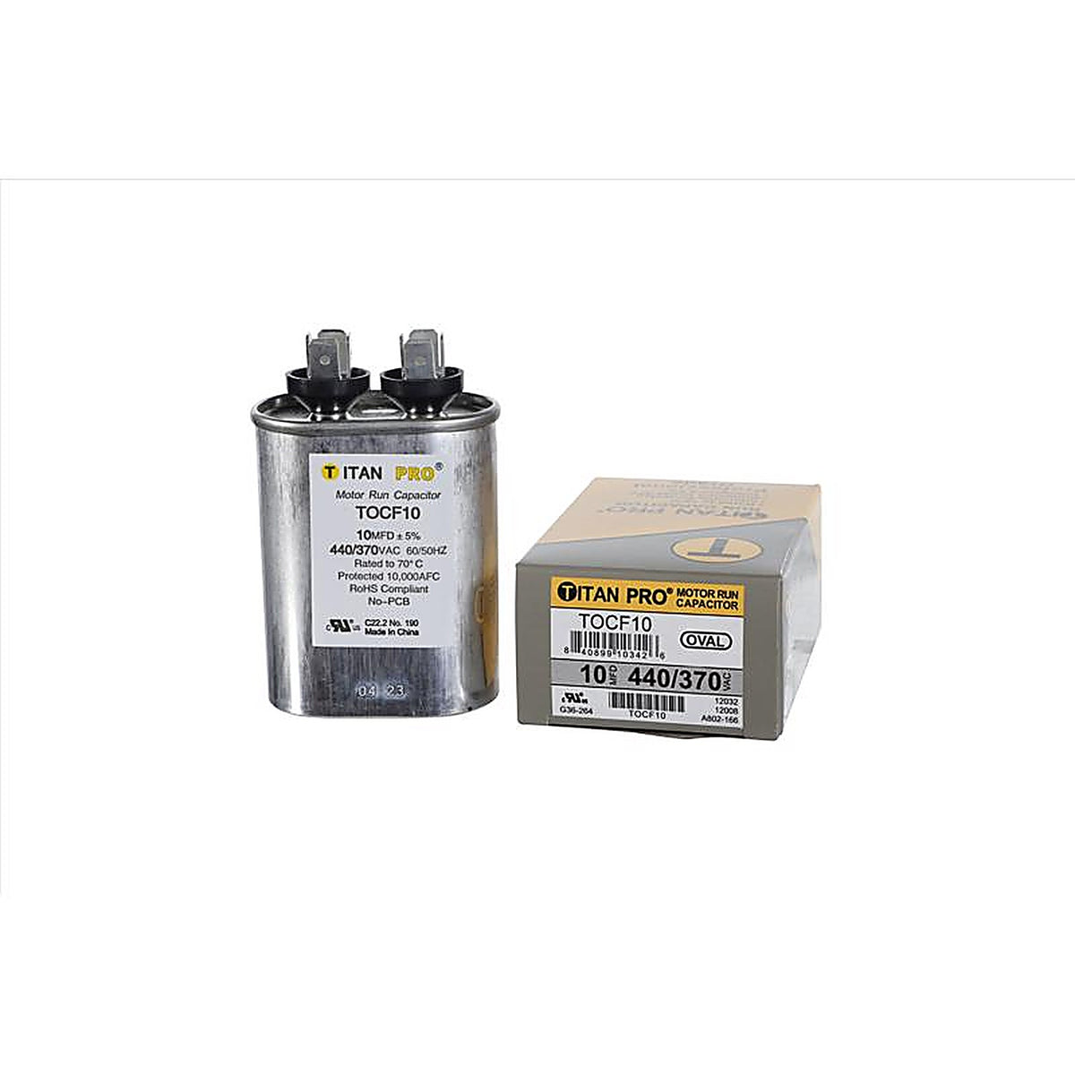 Titan Pro - TOCF10 - 10 MFD 440 V Oval Run Capacitor