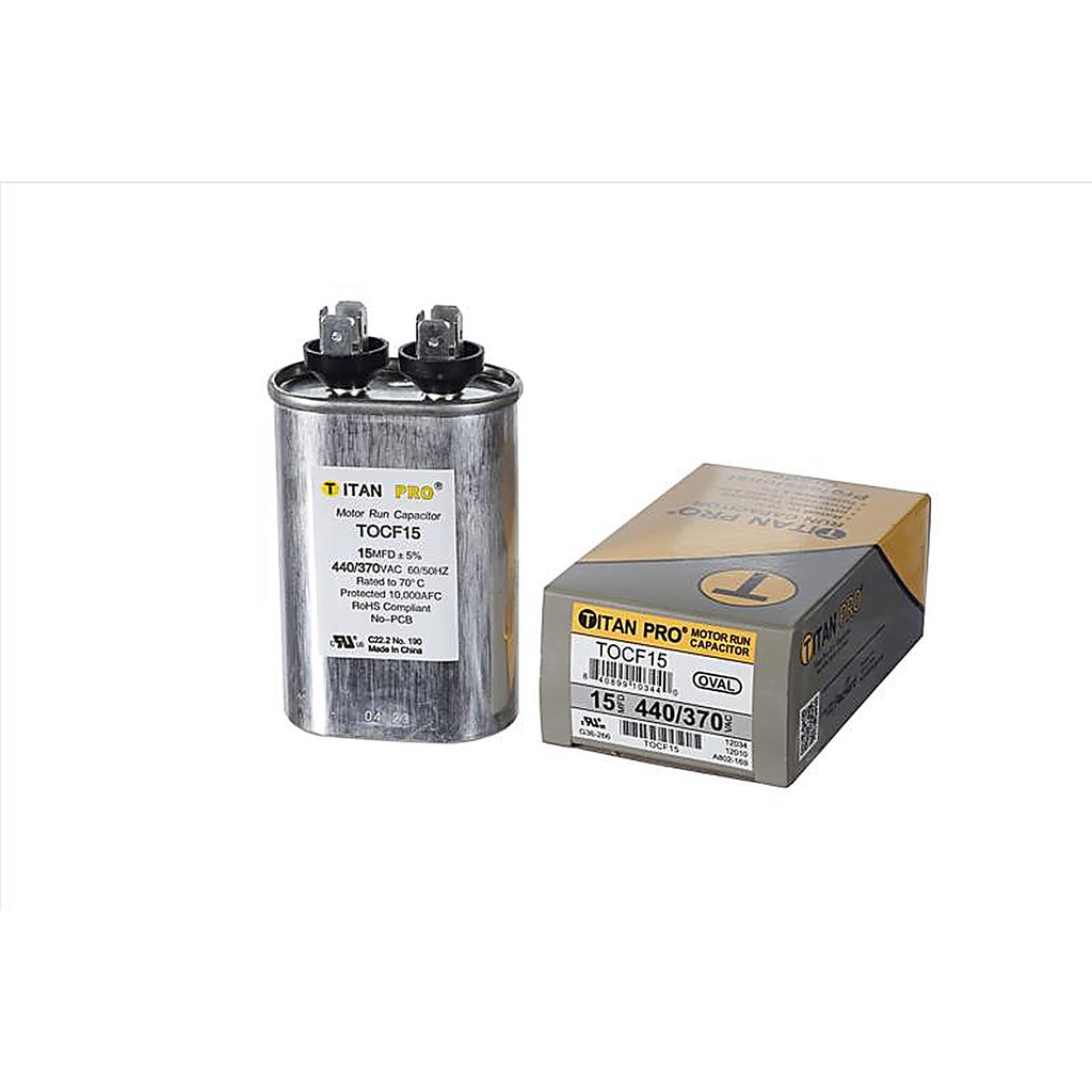 Titan Pro - TOCF15 - 15 MFD 440 V Oval Run Capacitor