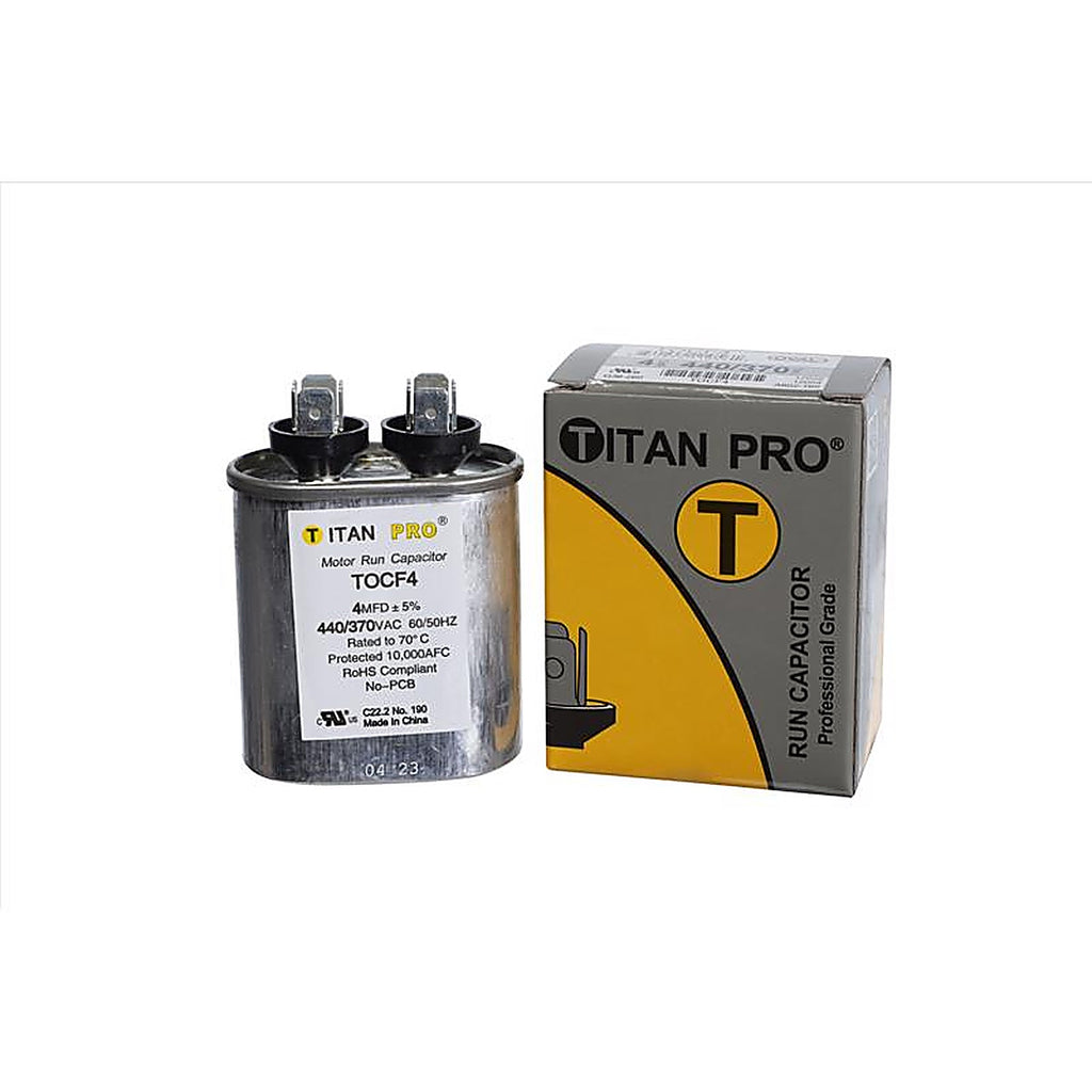 Titan Pro - TOCF4 - 4 MFD 440 V Oval Run Capacitor