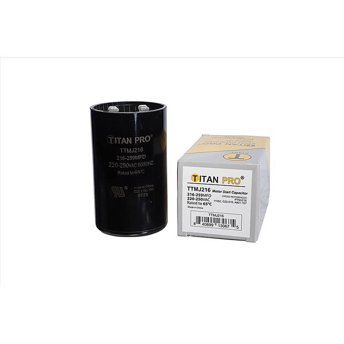 Titan Pro - TTMJ216 - 216-259 MFD 250 V Round Start Capacitor