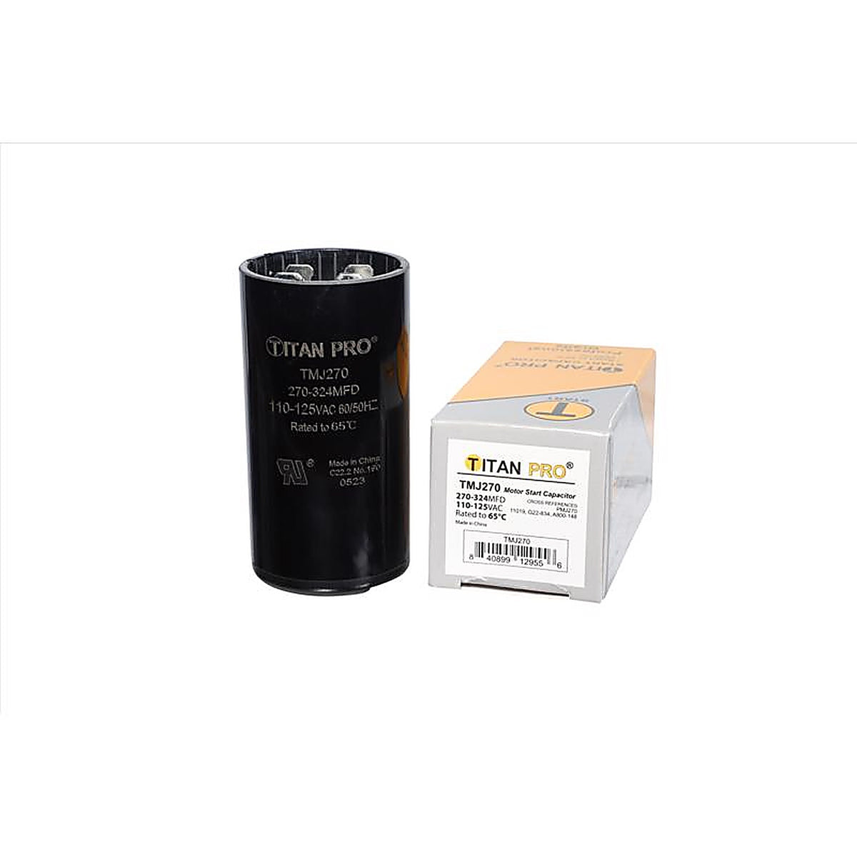 Titan Pro - TMJ270 - 270-324 MFD 125 V Round Start Capacitor