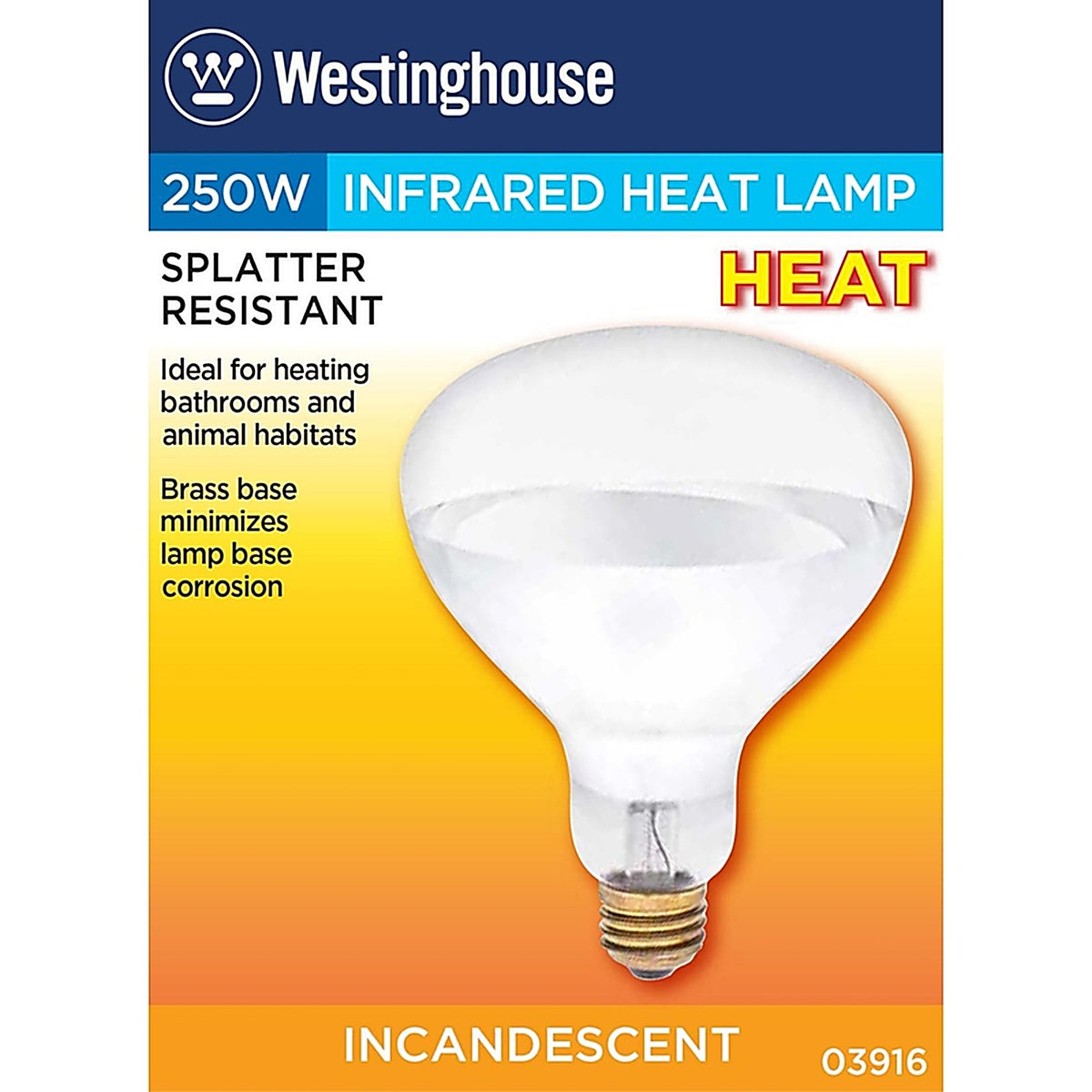 Westinghouse - 0391600 - 250 W R40 Reflector Incandescent Bulb E26 (Medium) White 1 Pack
