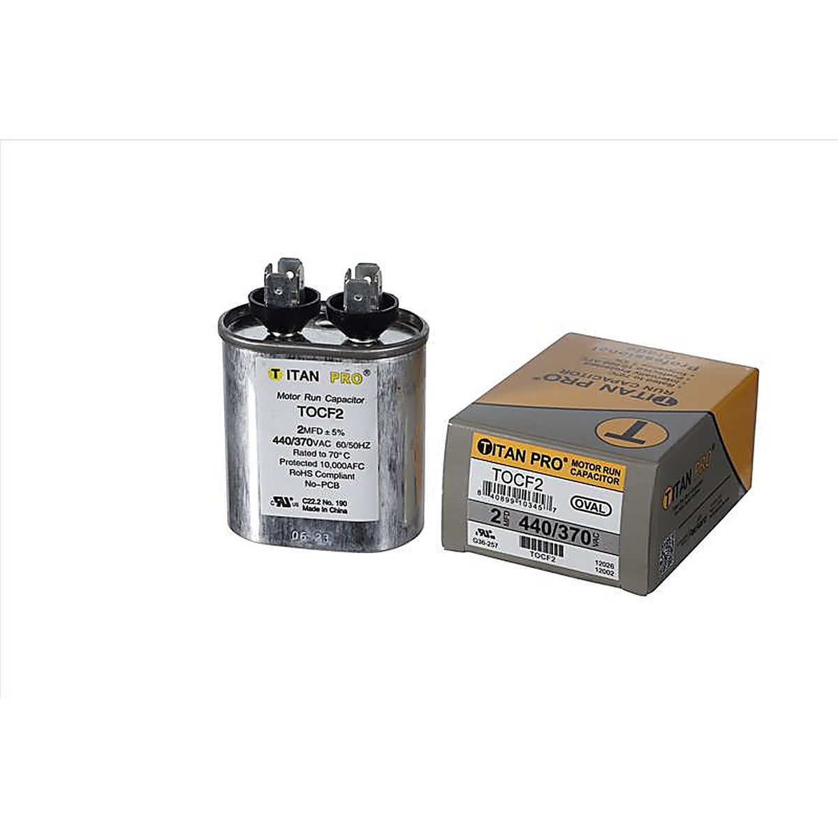 Titan Pro - TOCF2 - 2 MFD 440 V Oval Run Capacitor