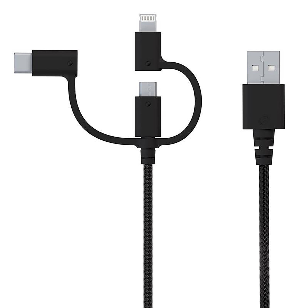 Fusebox - 131 1521 FB4 - Black Braided USB Cable for Apple Ipod, Iphone, Ipad 4 Ft. L
