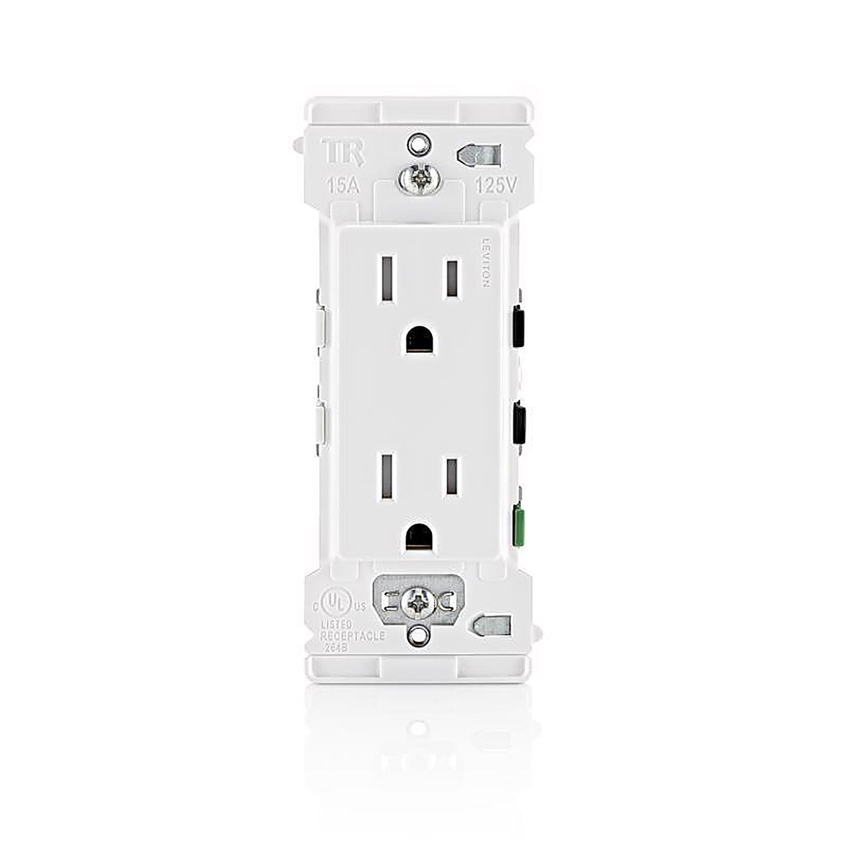 Leviton - E5325-0MW - Lever Edge 15 Amps 125 V Duplex White Tamper Resistant Outlet 5-15R 10 Pack