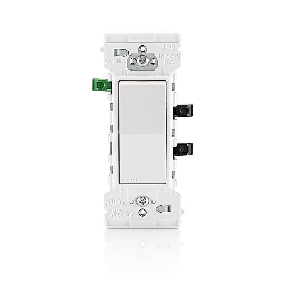 Leviton - E5601-0SW - Lever Edge 15 Amps Single Pole Rocker Rocker Switch White 1 Pack