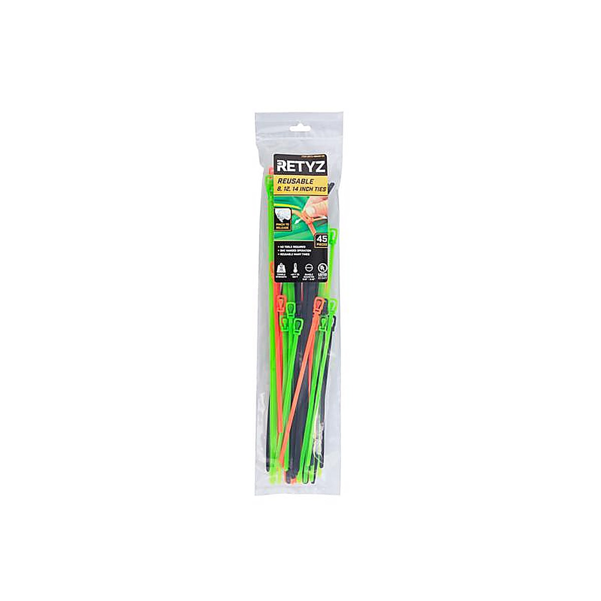 Retyz - RTZ-MBA02-OA - Everytie Assorted Cable Tie 45 Pack