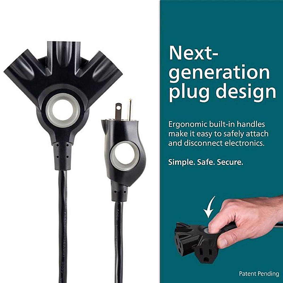 Jasco - SPC3253ZB/37-T1 - Philips Ezgrip Indoor or Outdoor 25 Ft. L Black Extension Cord 16/3