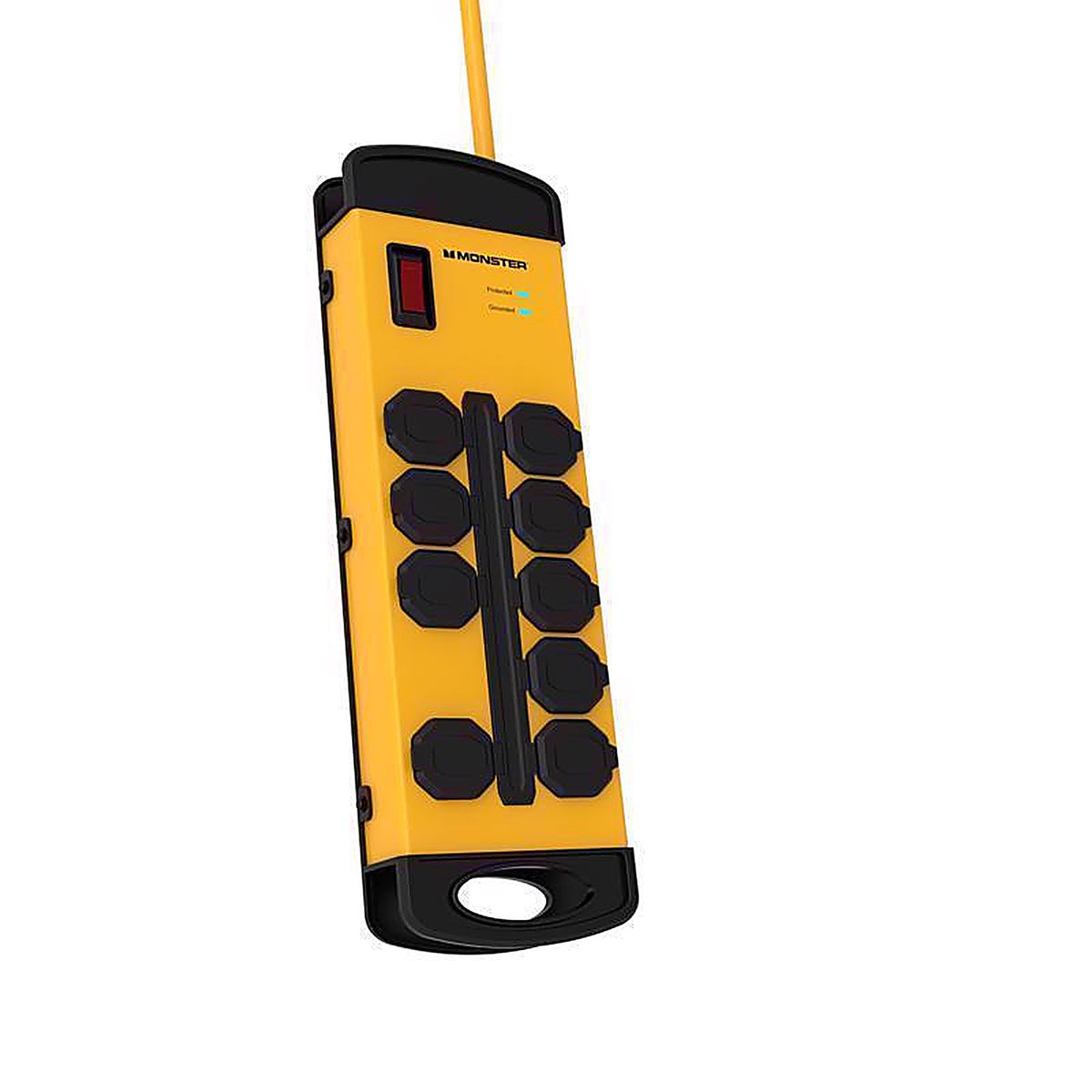 Monster - 1816 - Just Power It Up 15 Ft. L 8 Outlets Surge Protector w/USB Yellow 1080 J
