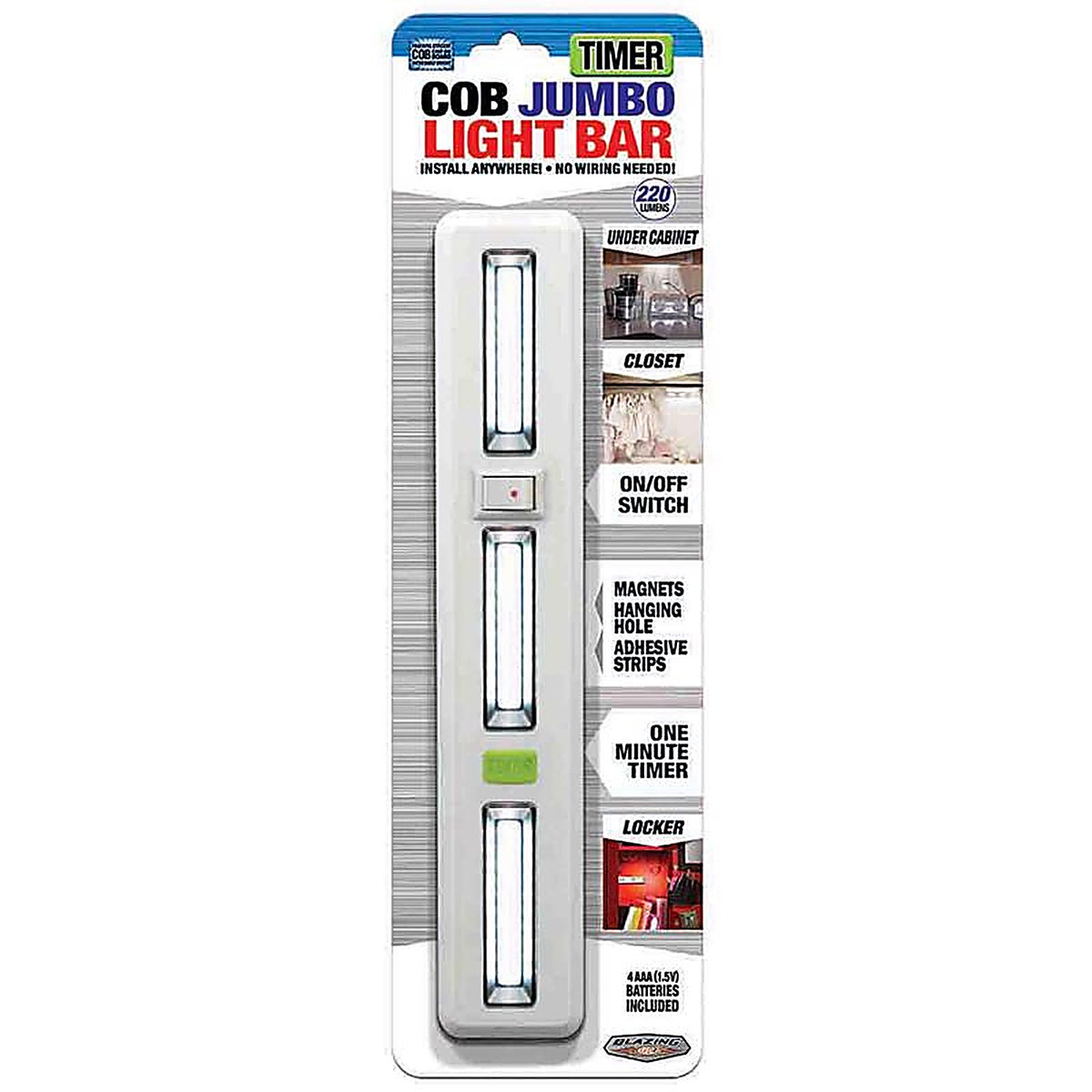 Shawshank Ledz - 768261 - 220 LM Cob LED Hanging Hook Light Bar w/Timer