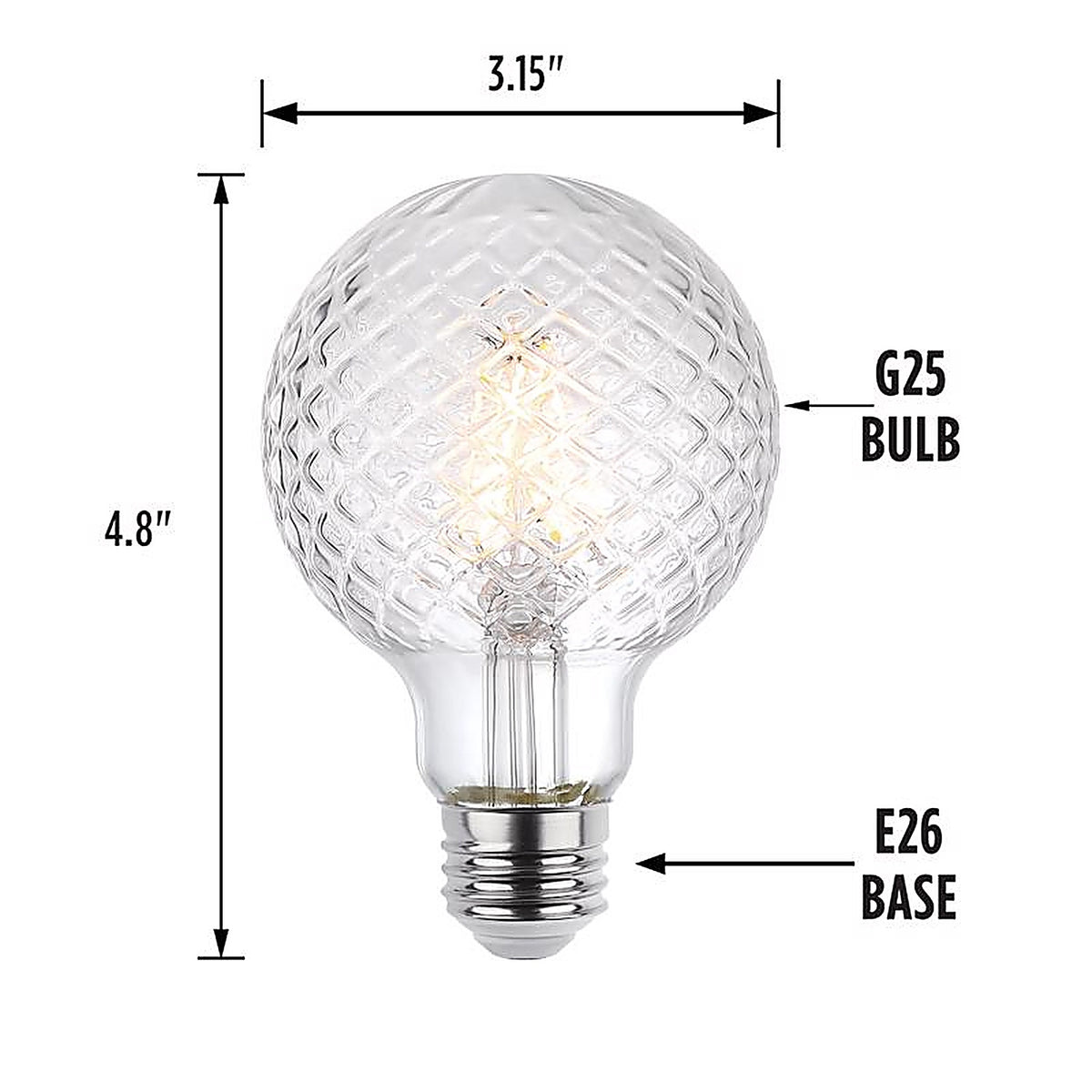 Westinghouse - 5268000 - G25 E26 (Medium) Filament LED Bulb Warm White 40 Watt Equivalence 1 Pack