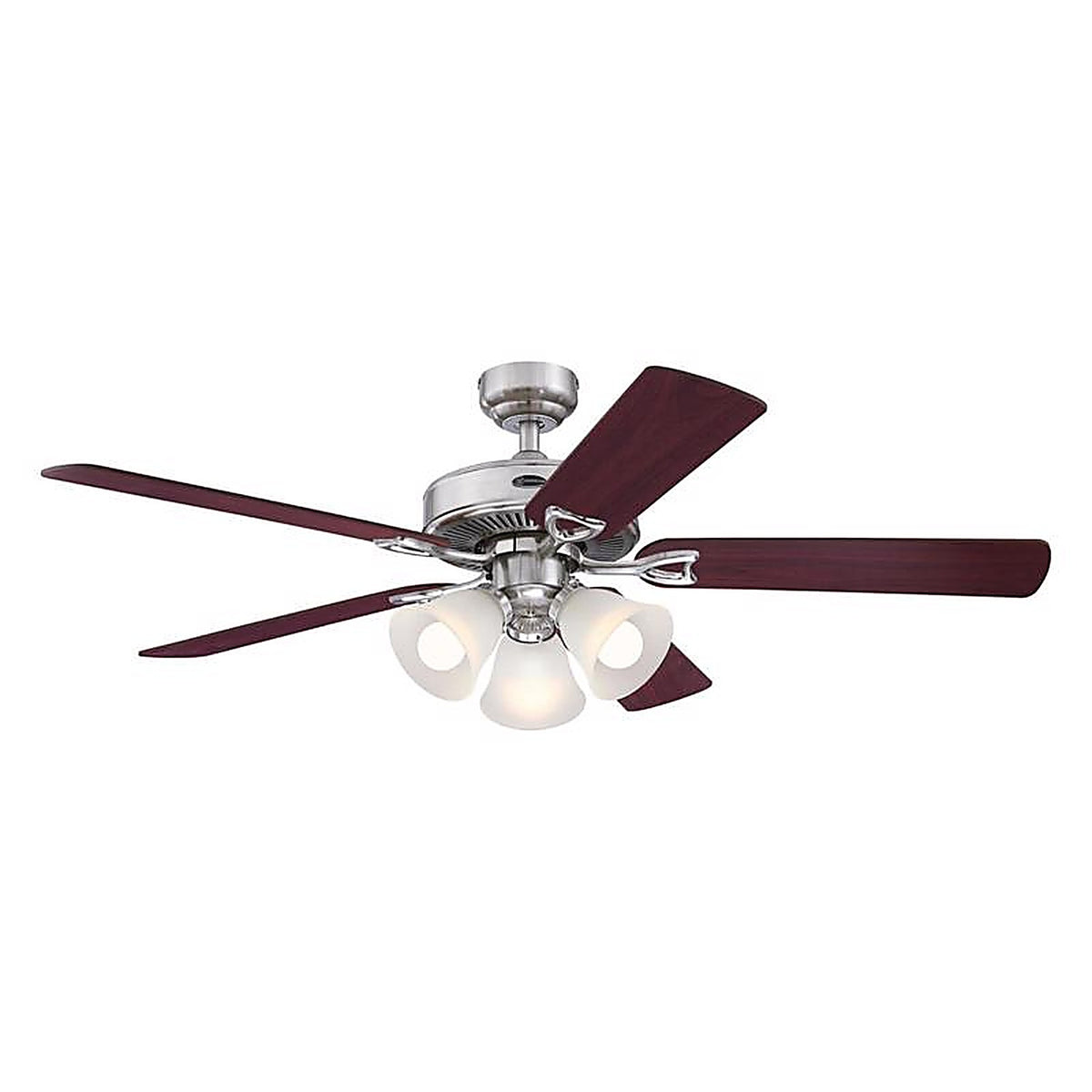 Westinghouse - 7312200 - Vintage 52 In. Brushed Nickel Brown LED Indoor Ceiling Fan