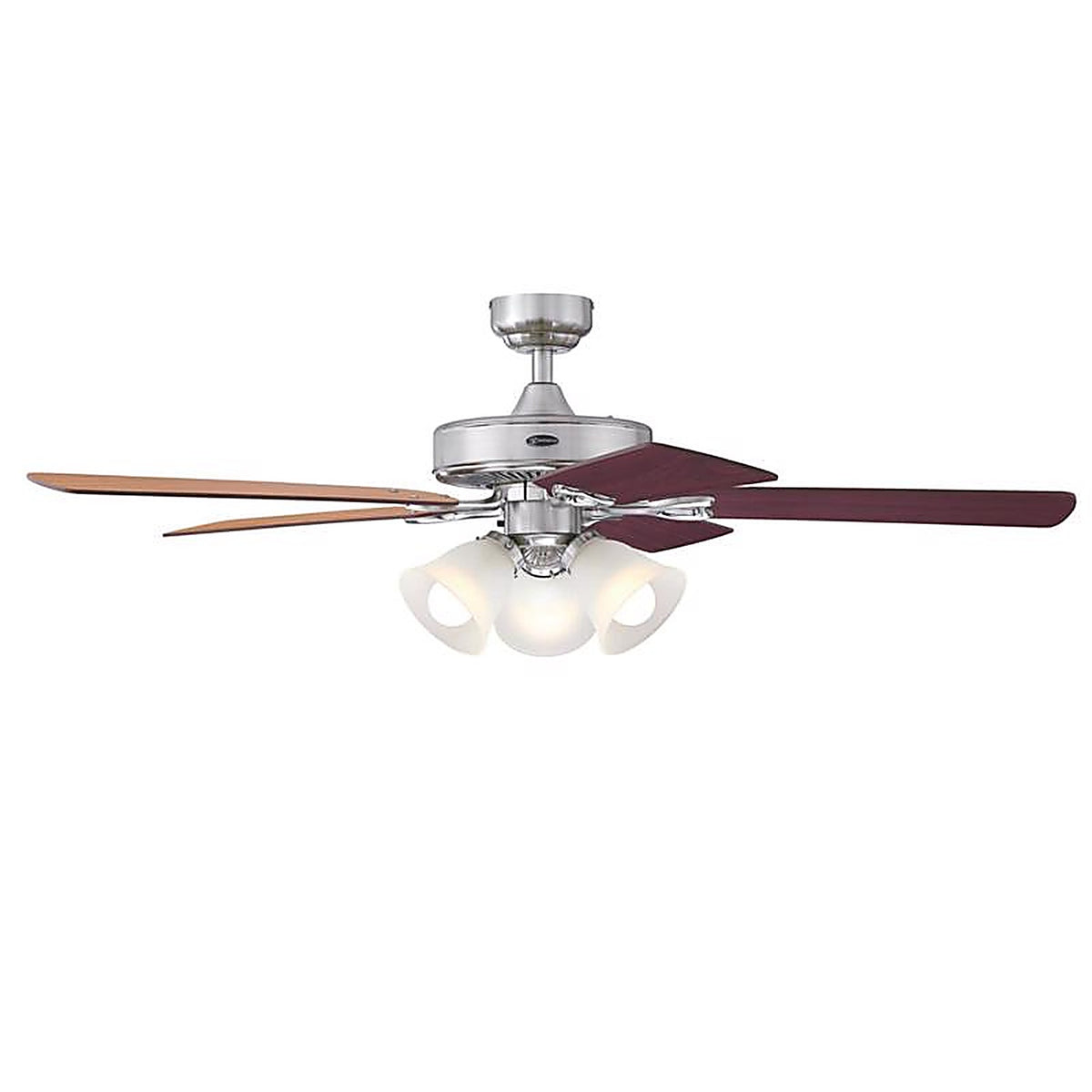 Westinghouse - 7312200 - Vintage 52 In. Brushed Nickel Brown LED Indoor Ceiling Fan