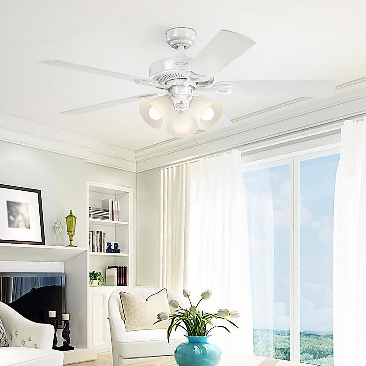 Westinghouse - 7312000 - Vintage 52 In. White LED Indoor Ceiling Fan