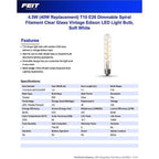 Feit - T10L/S/CL/927CA - T10 E26 (Medium) Filament LED Bulb Soft White 40 Watt Equivalence 1 Pack