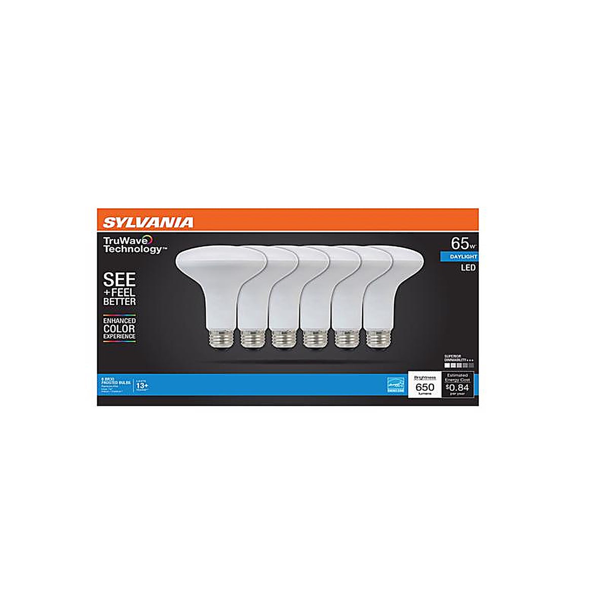 Sylvania - 41329 - Truwave Br30 E26 (Medium) LED Bulb Daylight 65 Watt Equivalence 6 Pack