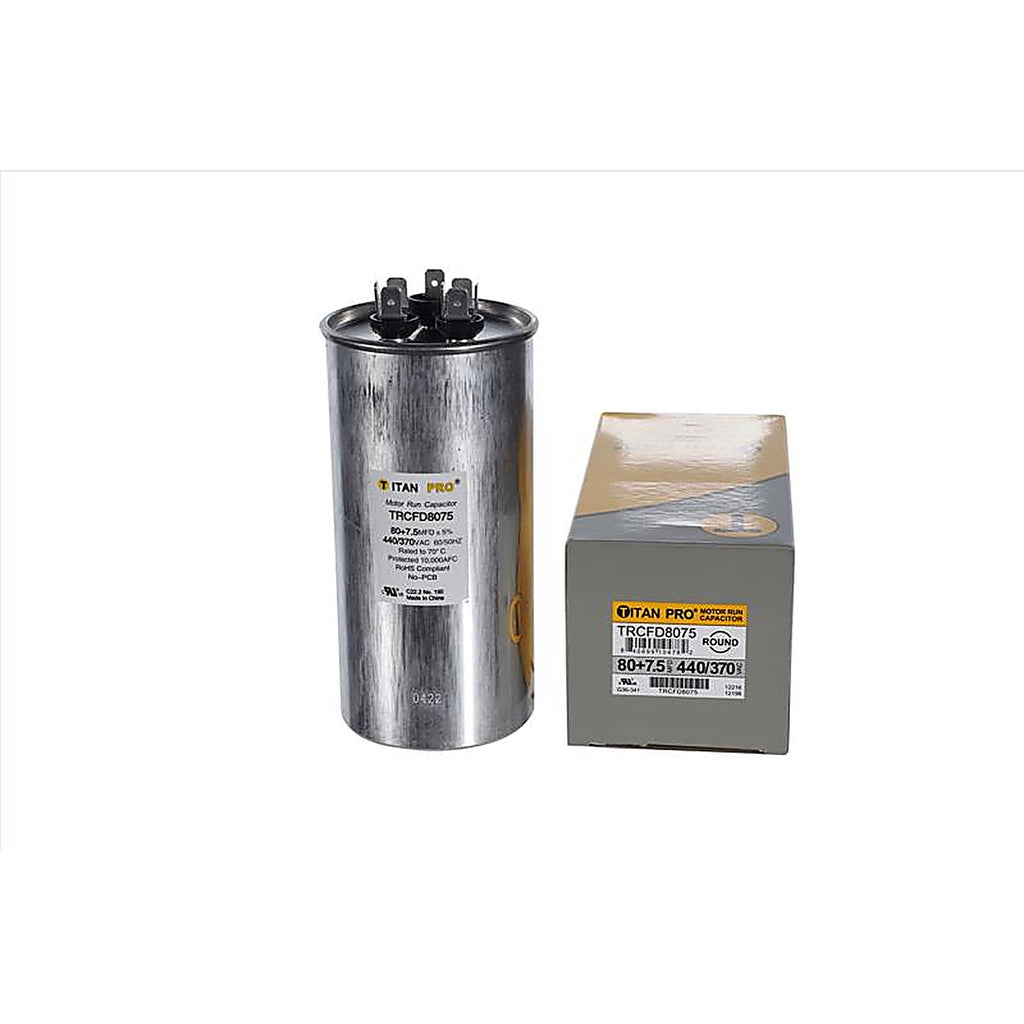 Titan Pro - TRCFD8075 - 80+7.5 MFD 440 V Round Run Capacitor